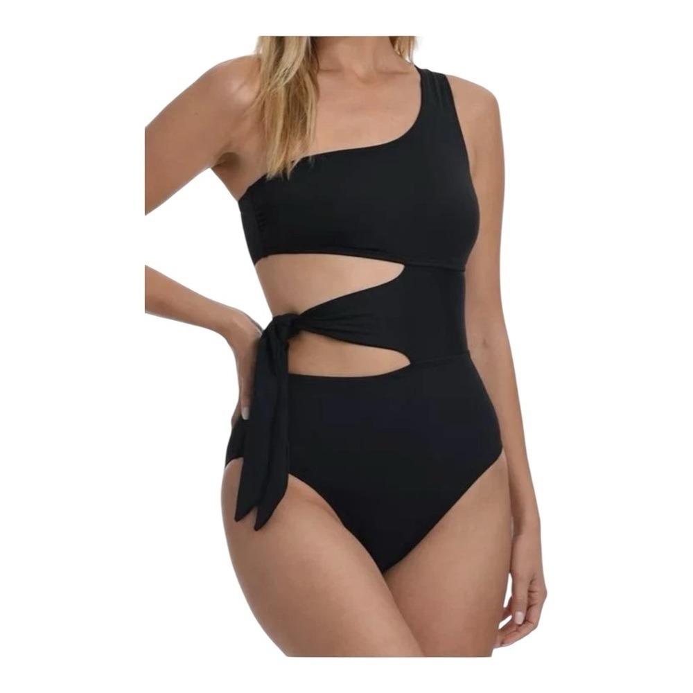 La Blanca Black Island Goddess Cutout One Piece NWT
